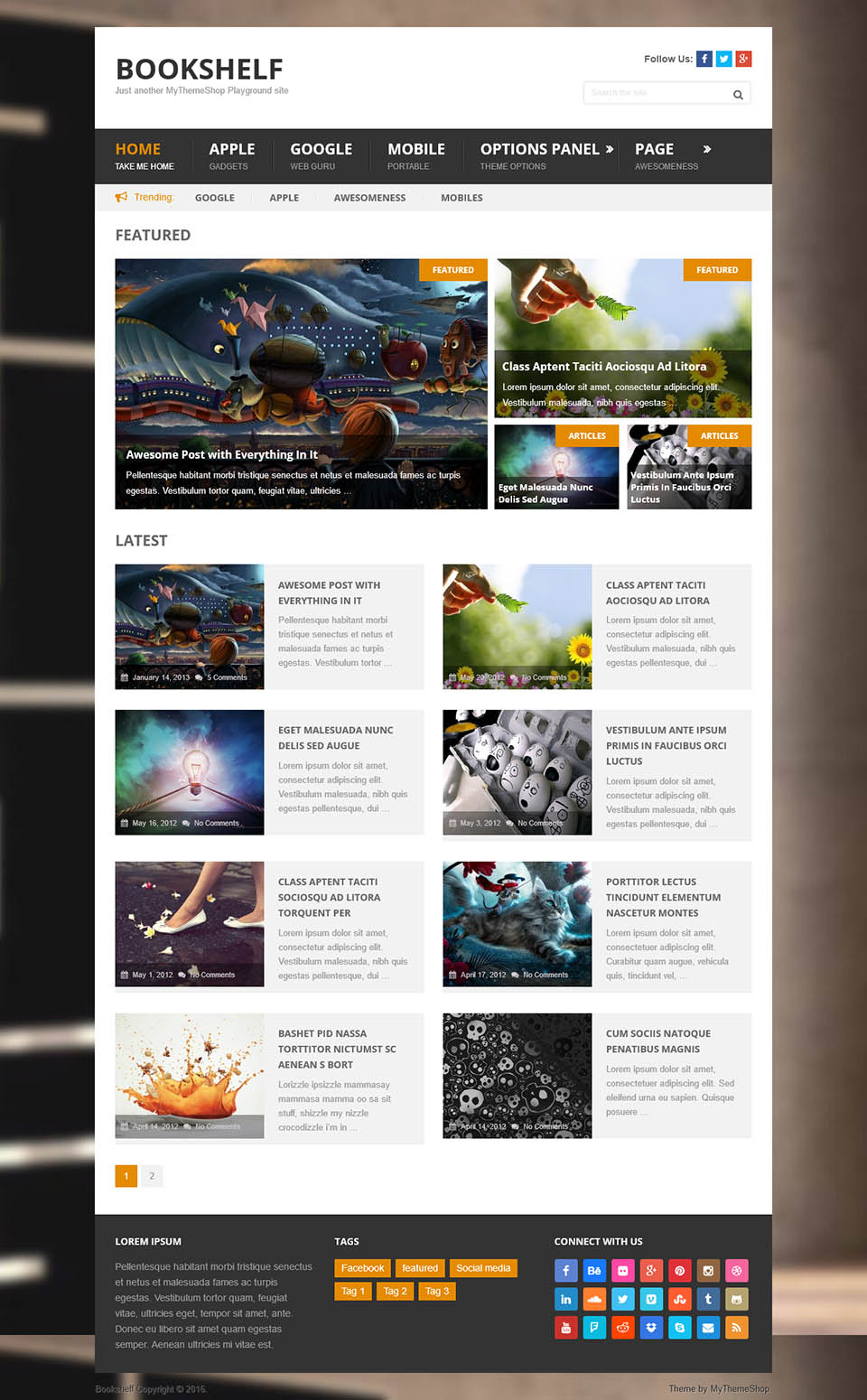 WordPress template MyThemeShop BookShelf