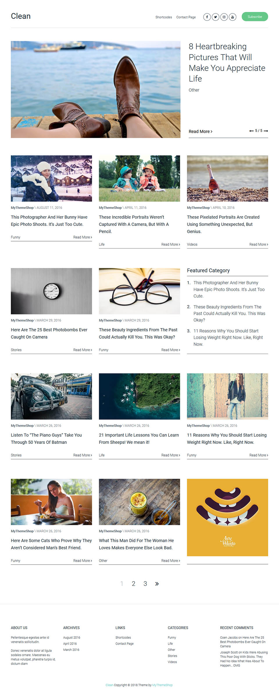 WordPress template MyThemeShop Clean