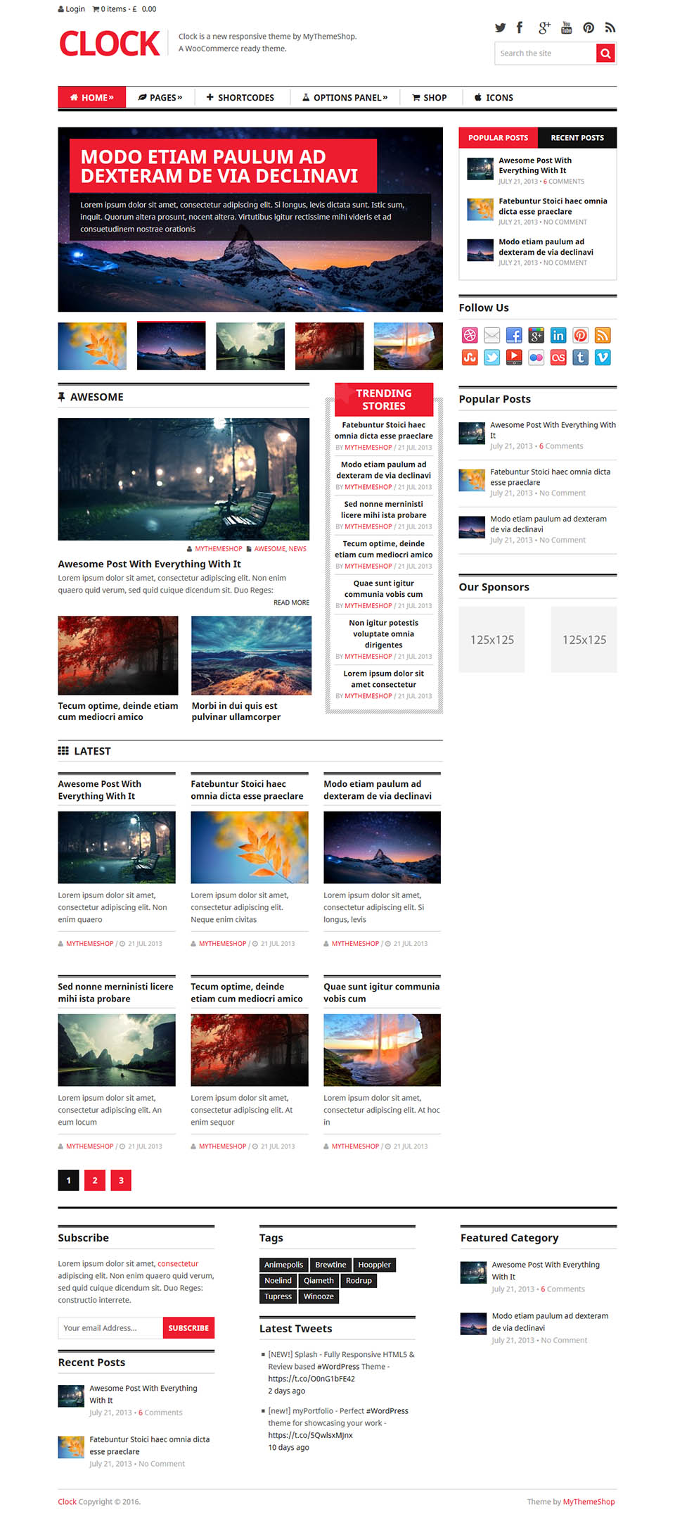 WordPress template MyThemeShop Clock