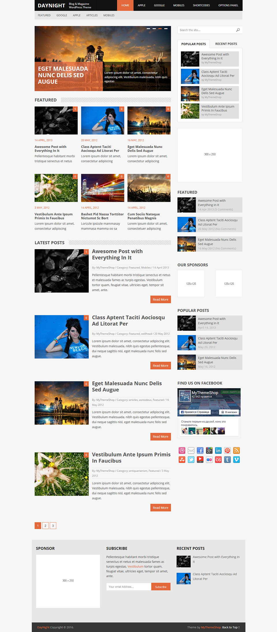 WordPress template MyThemeShop DayNight