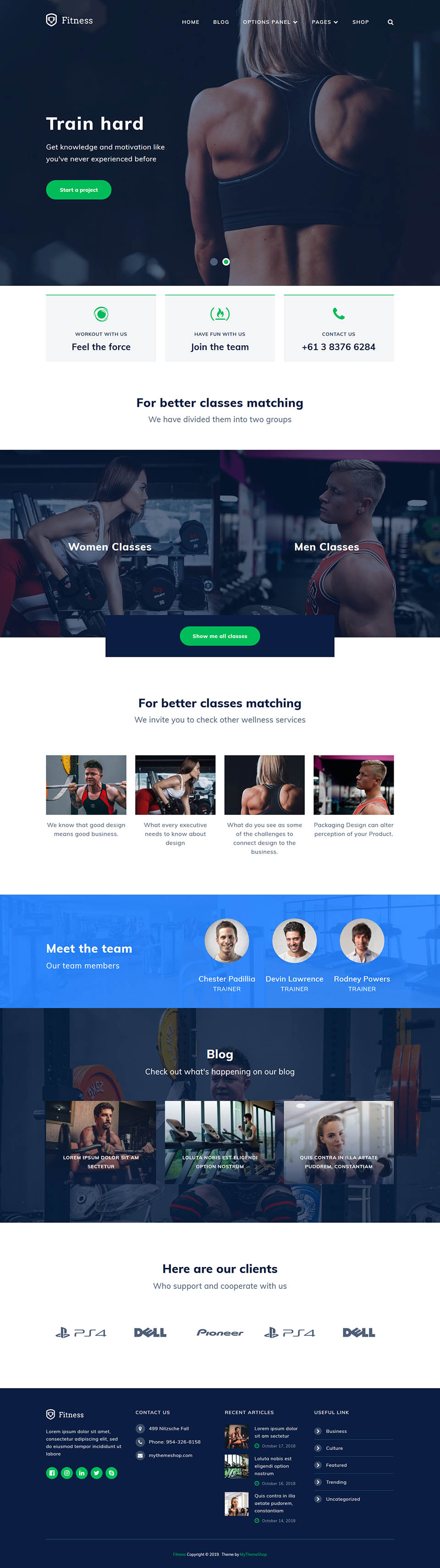WordPress template MyThemeShop Fitness