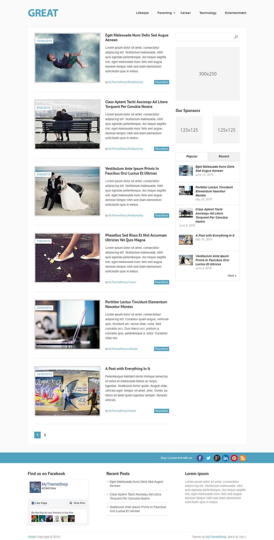 WordPress template MyThemeShop Great