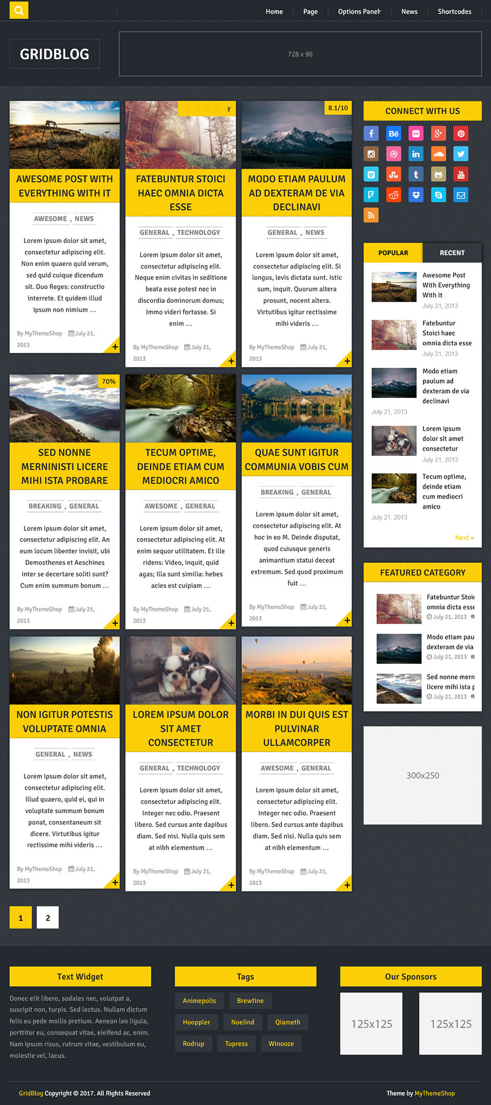 WordPress template MyThemeShop GridBlog