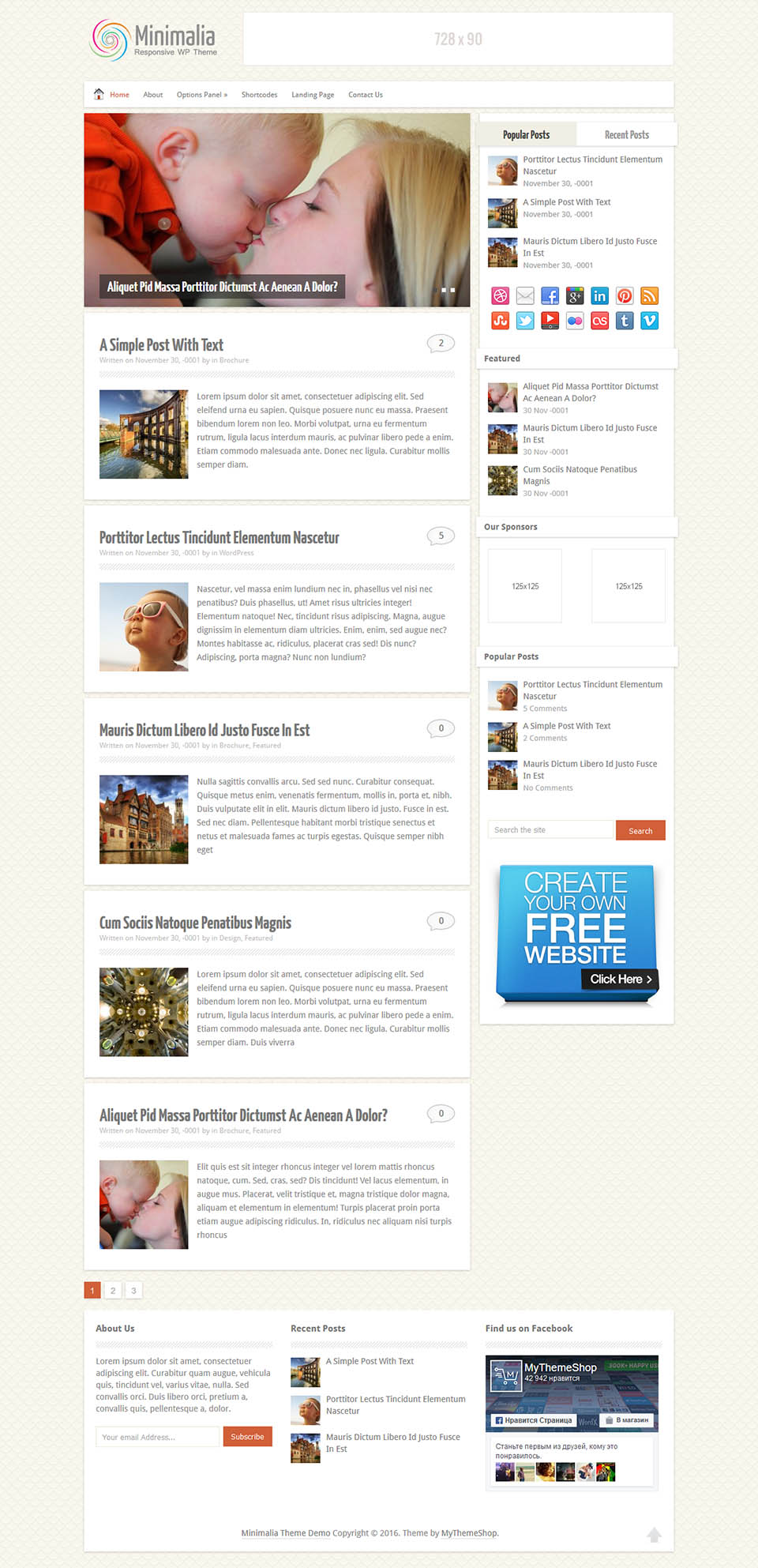 WordPress template MyThemeShop Minimalia