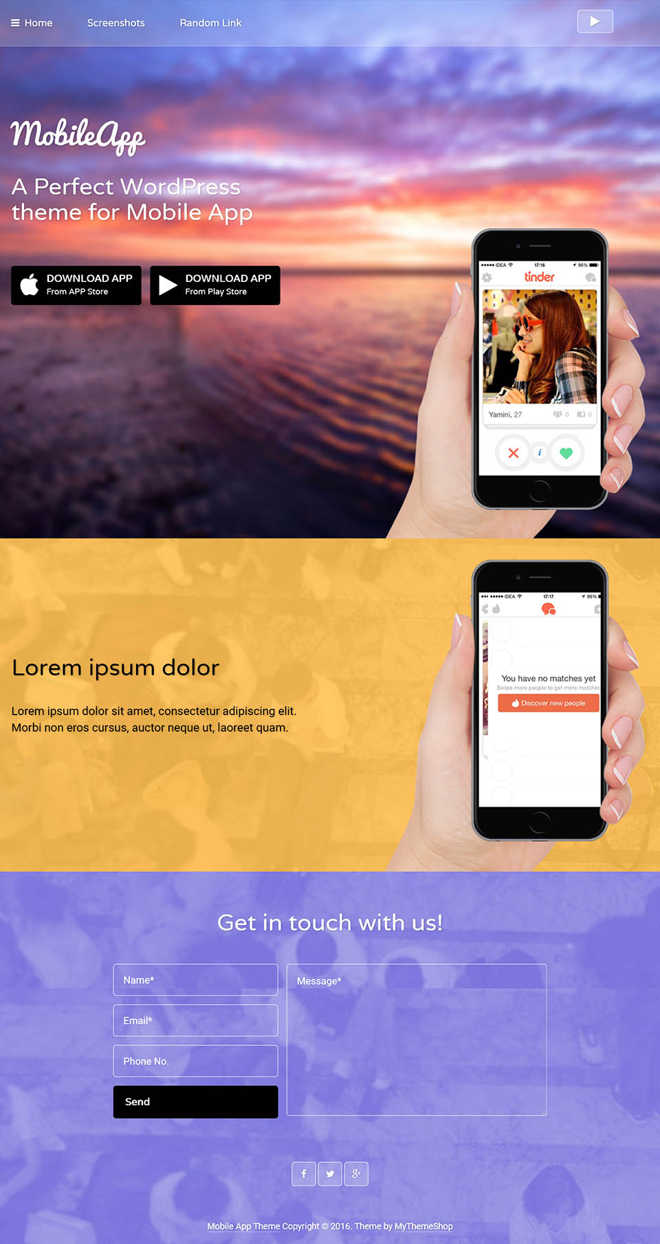 WordPress template MyThemeShop MobileApp