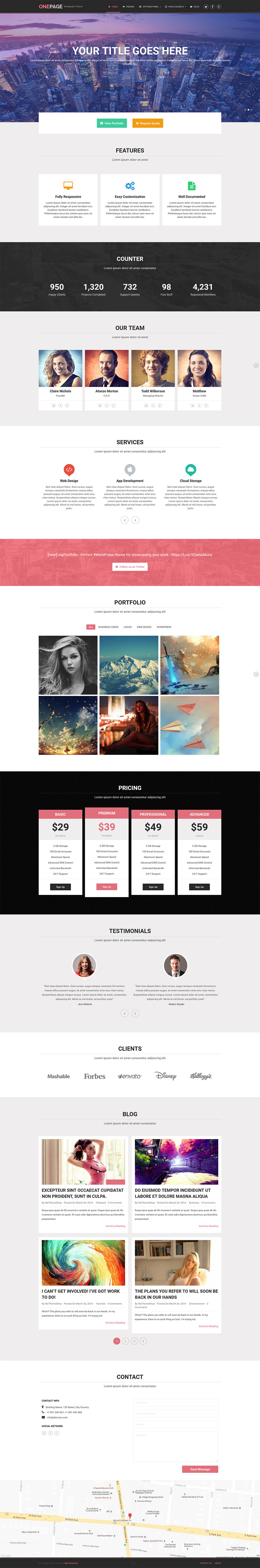 WordPress template MyThemeShop OnePage