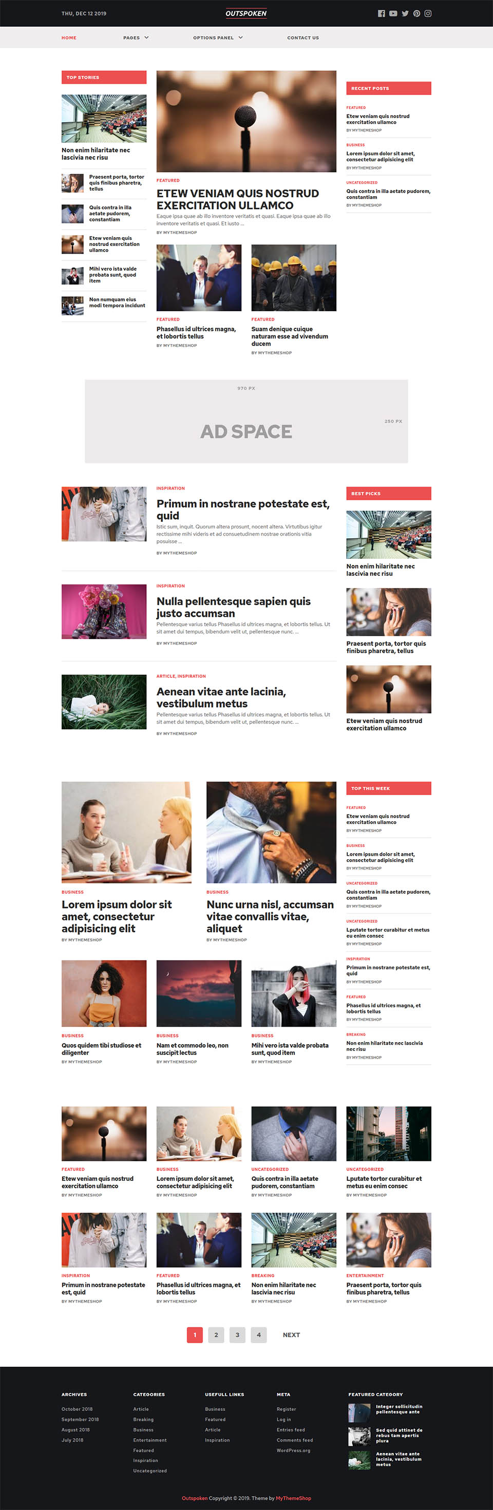 WordPress template MyThemeShop Outspoken