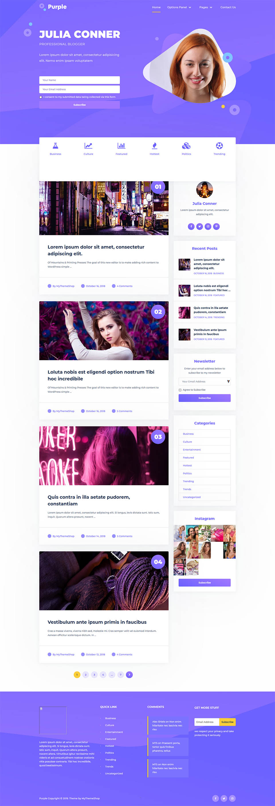 WordPress template MyThemeShop Purple