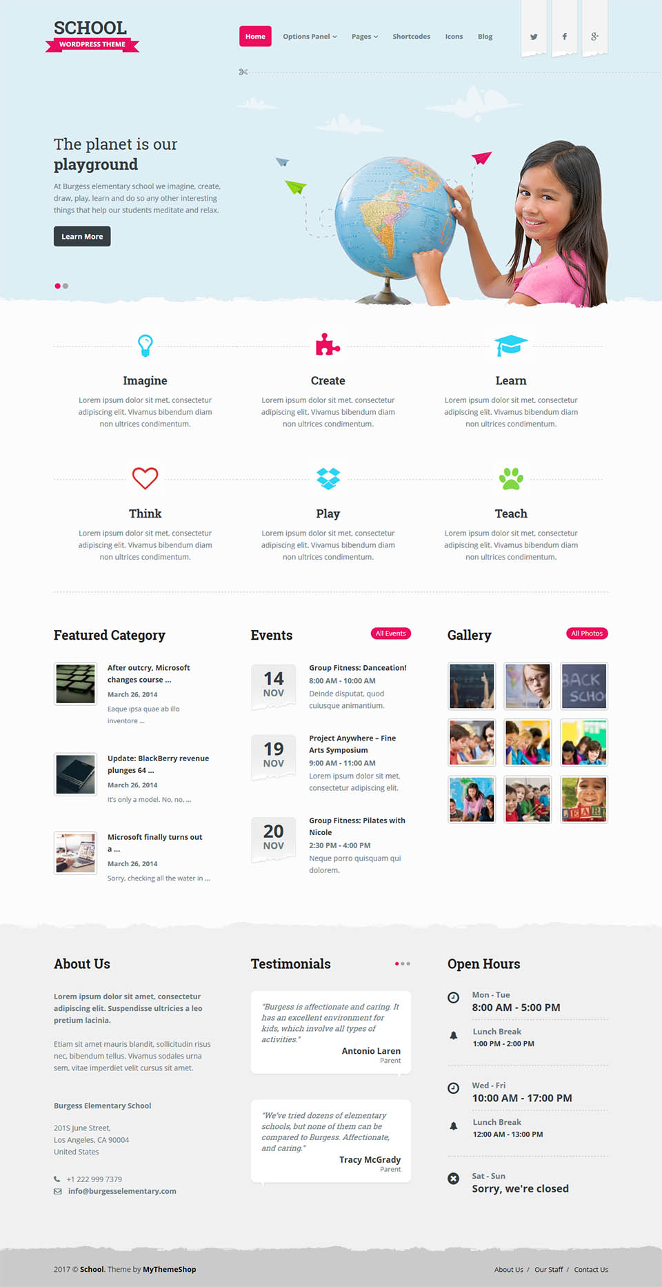 WordPress template MyThemeShop School