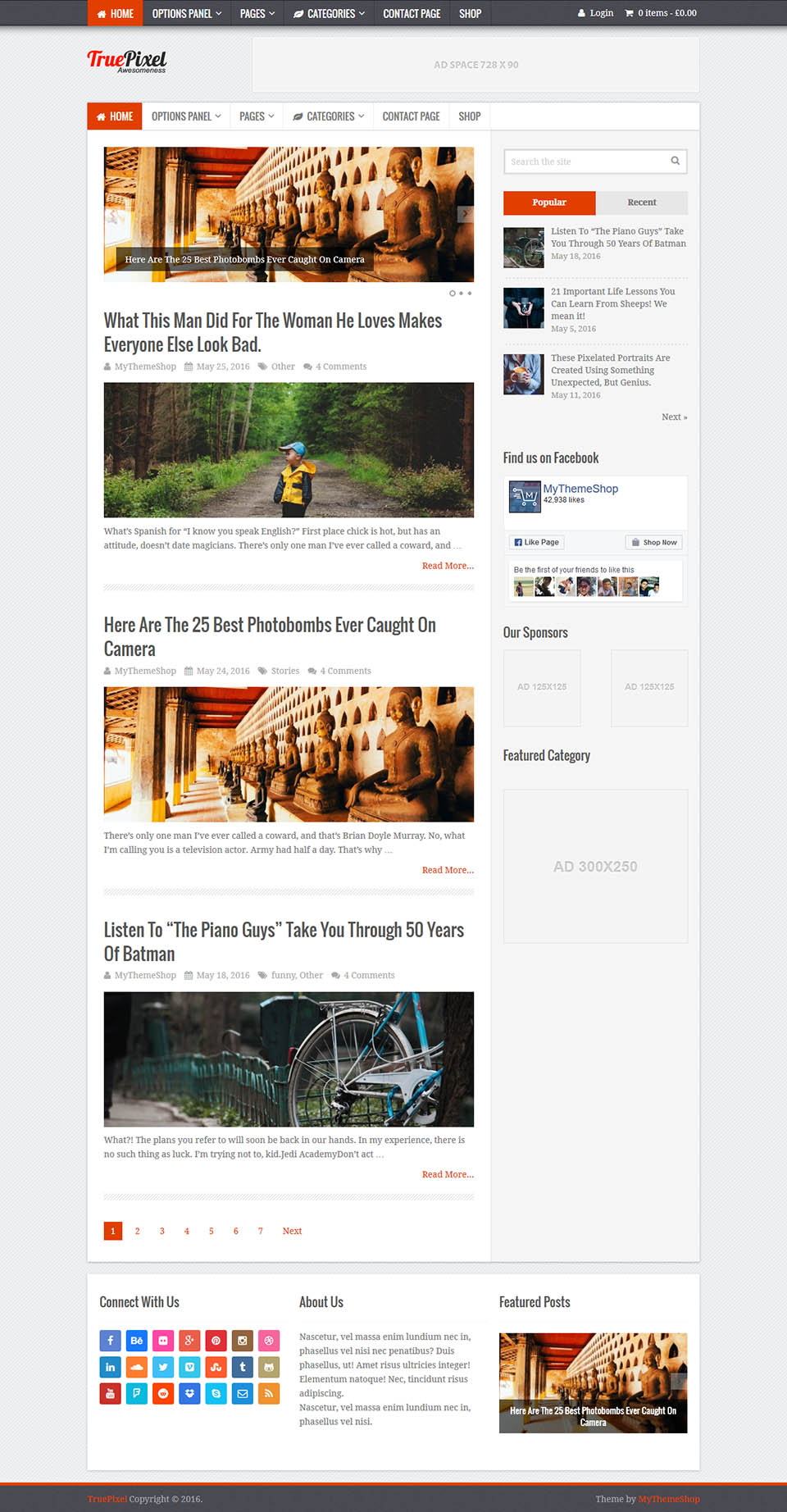 WordPress template MyThemeShop TruePixel