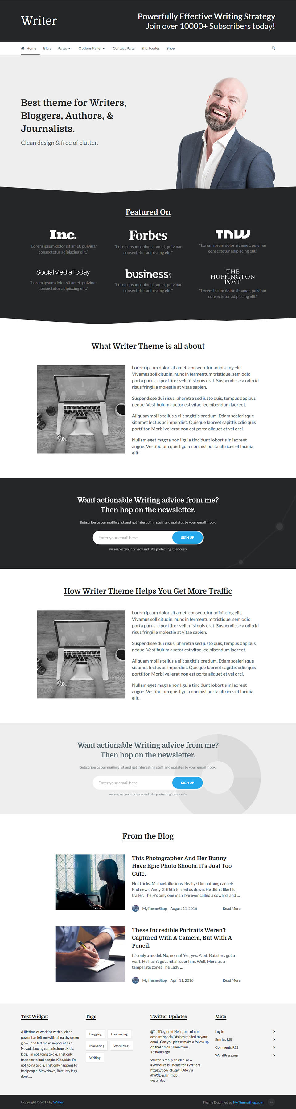 WordPress template MyThemeShop Writer
