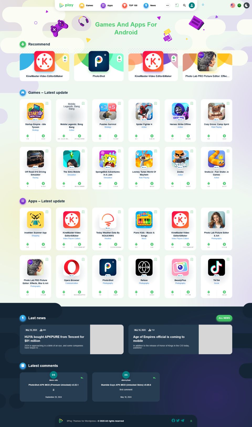 Template eXthemes 5Play WordPress template eXthemes 5Play