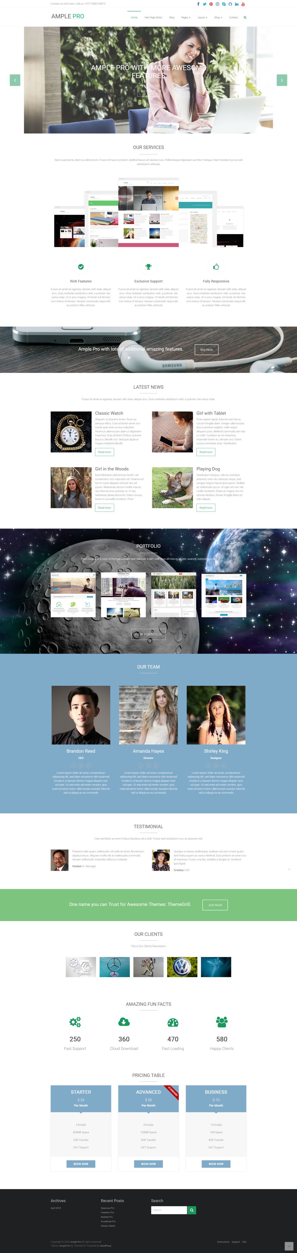 WordPress template ThemeGrill Ample Pro