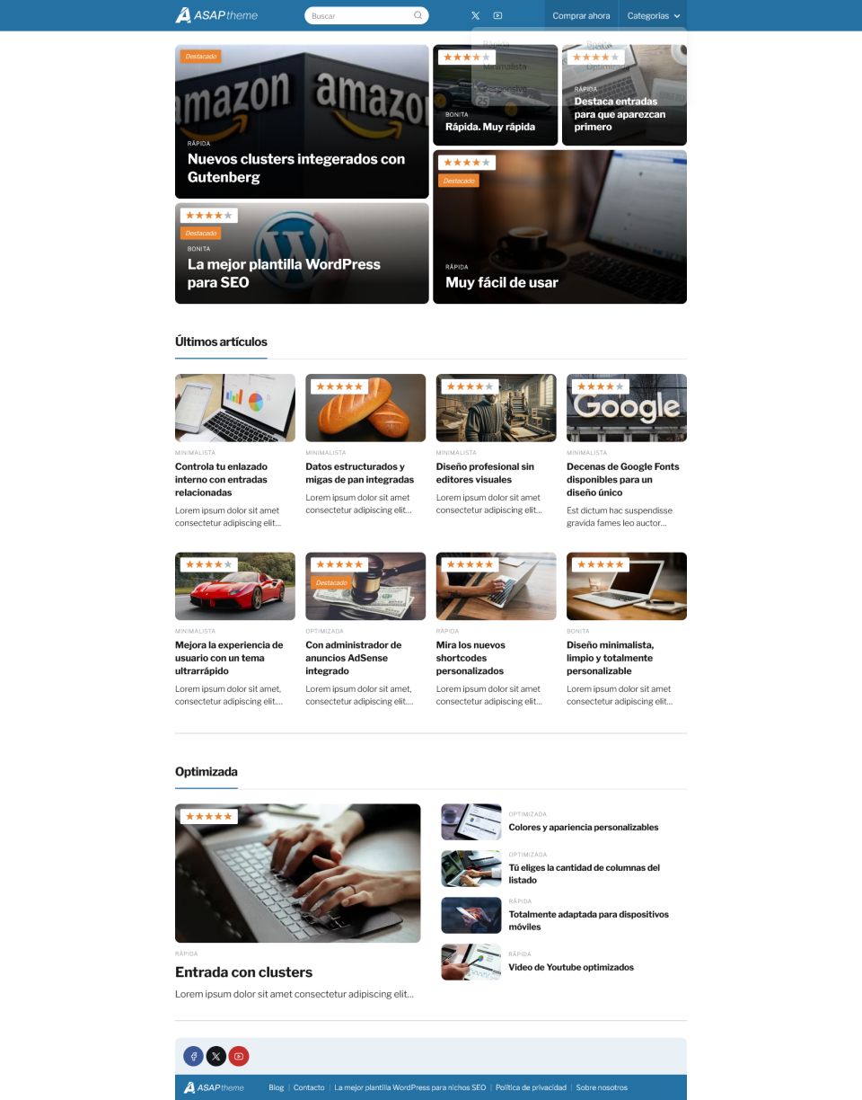 WordPress template Asap Theme