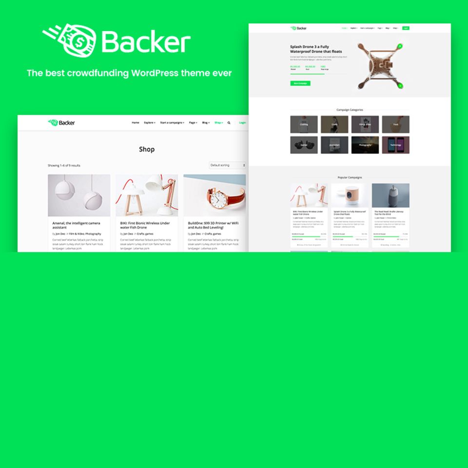 WordPress template Backer Theme