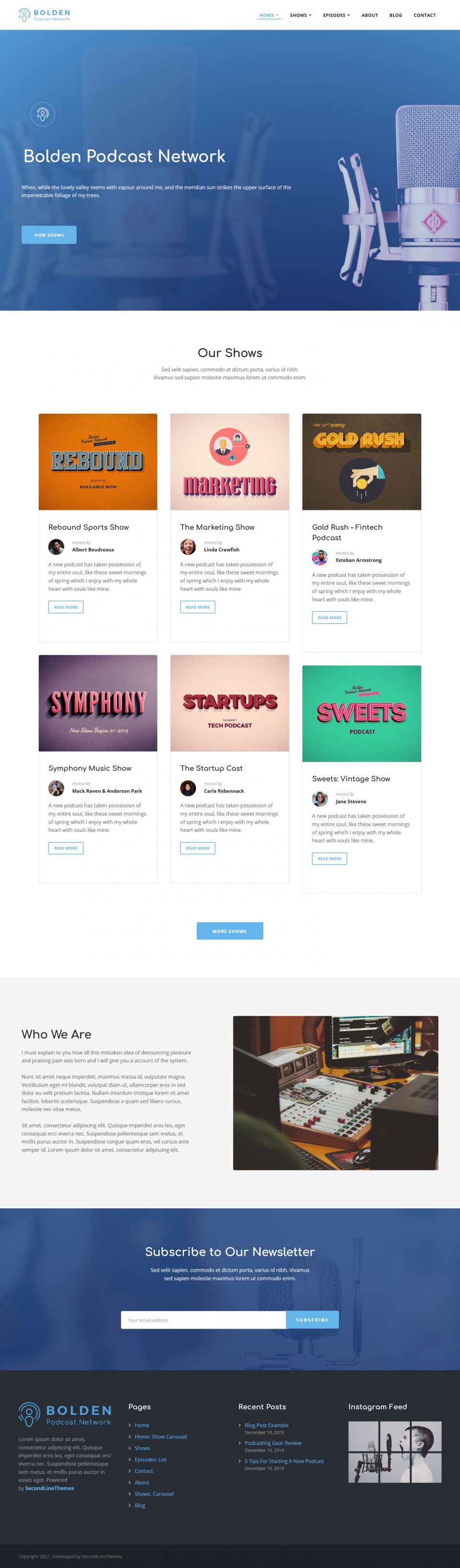 WordPress template Second Line Bolden
