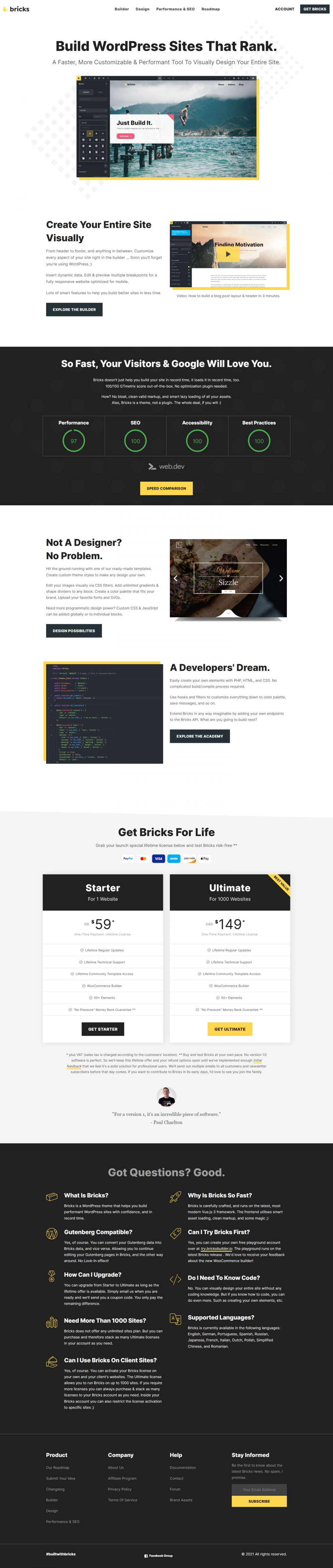 WordPress template Bricks Builder Bricks Theme