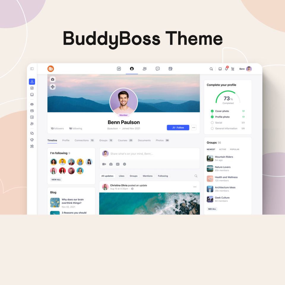 WordPress template BuddyBoss Theme