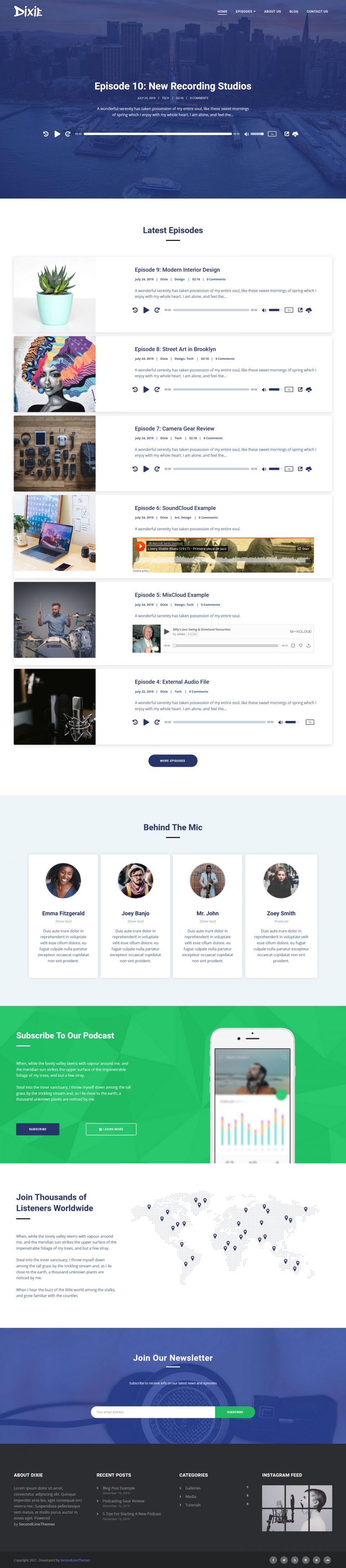 WordPress template Second Line Dixie
