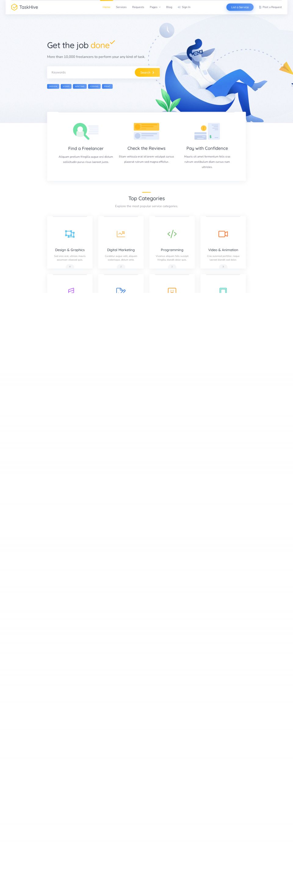 WordPress template Hive Press TaskHive