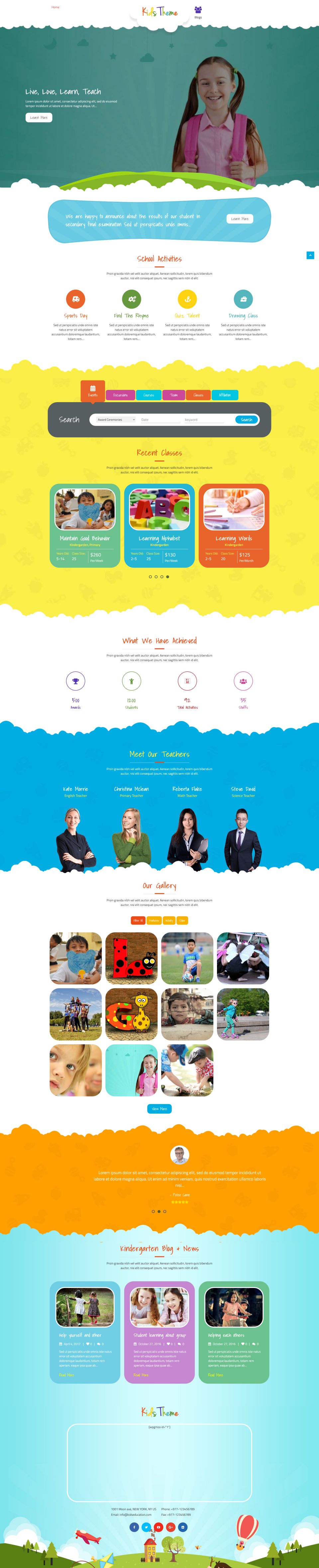 WordPress template Theme Palace Kids Education Pro