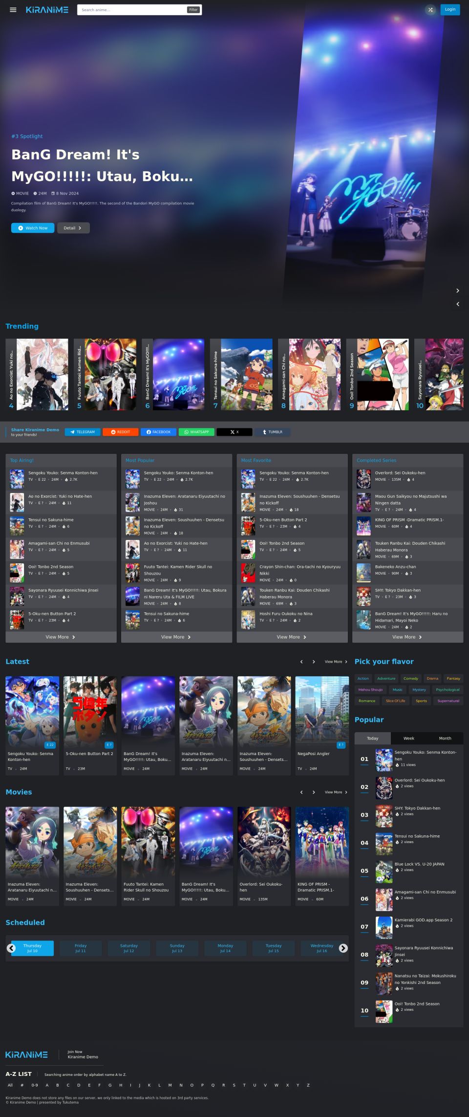 WordPress template Tukutema Kiranime