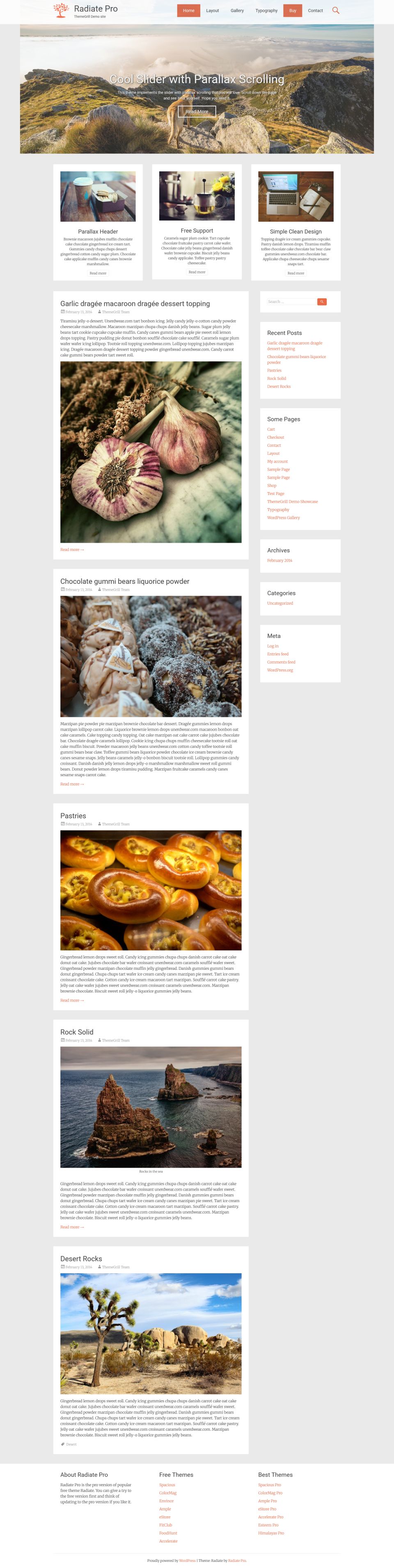 WordPress template ThemeGrill Radiate Pro