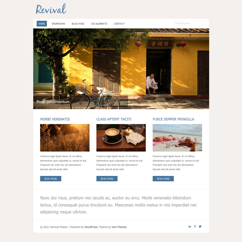 WordPress template Viva Revival