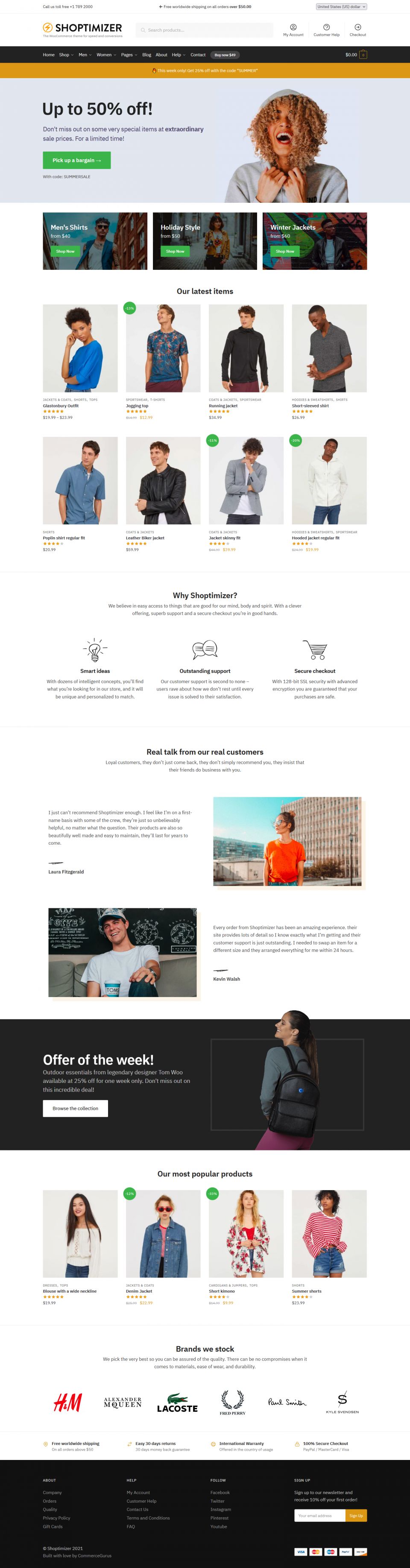 WordPress template CommerceGurus Shoptimizer