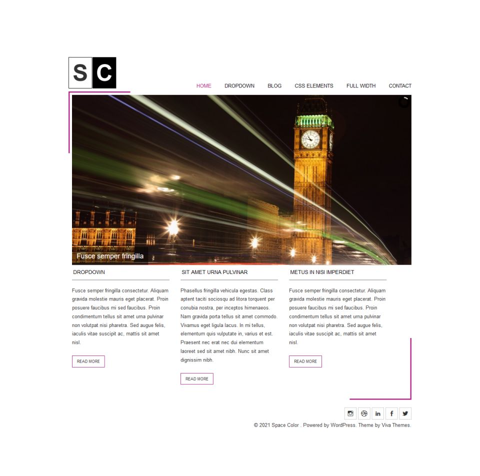 WordPress template Viva Space Color