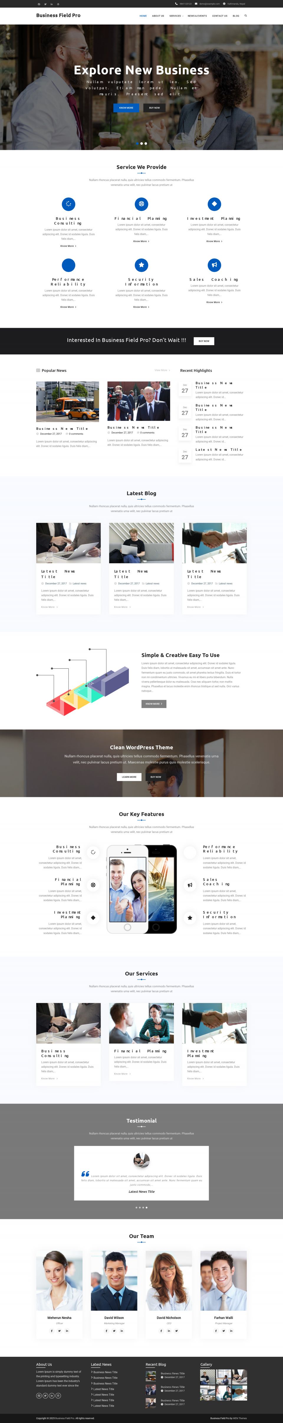 Theme Palace Business Field Pro v2.1.0 - business theme for WordPress