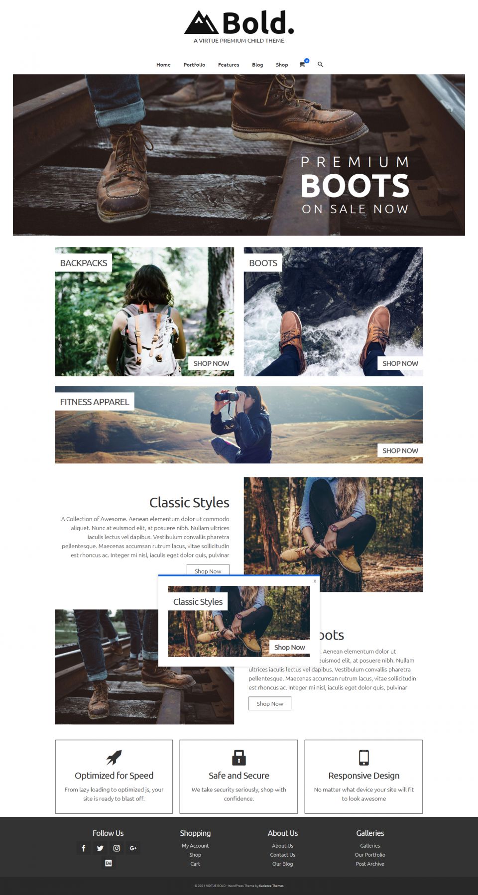 WordPress template Kadence WP Virtue Bold