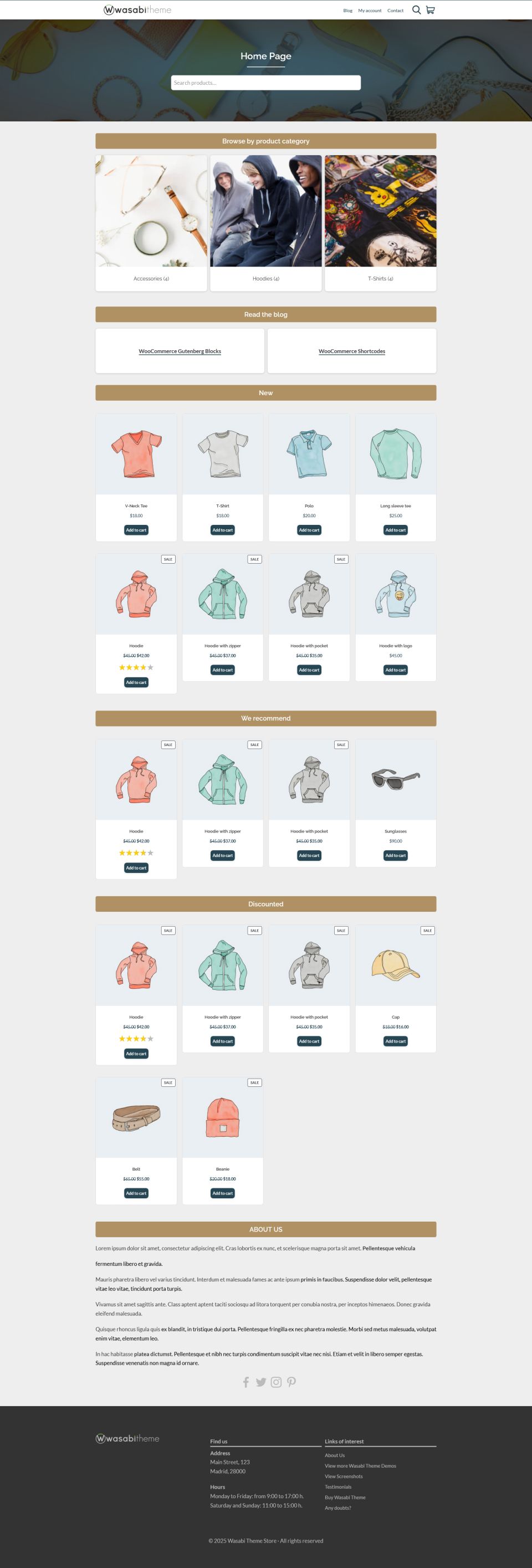 WordPress template Wasabi