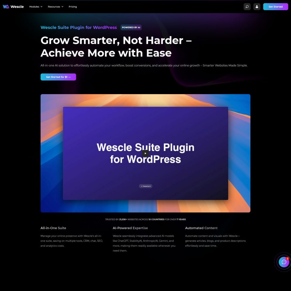 WordPress template Wescle
