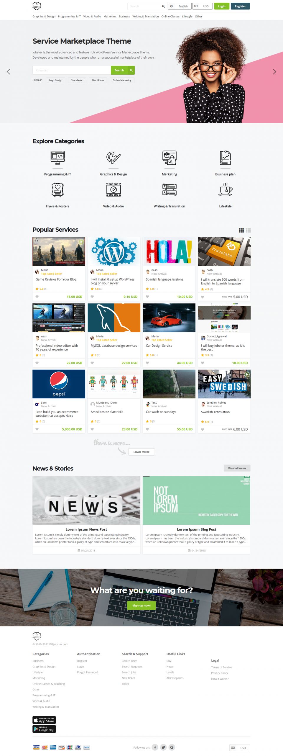 WordPress template WPJobs Wpjobster