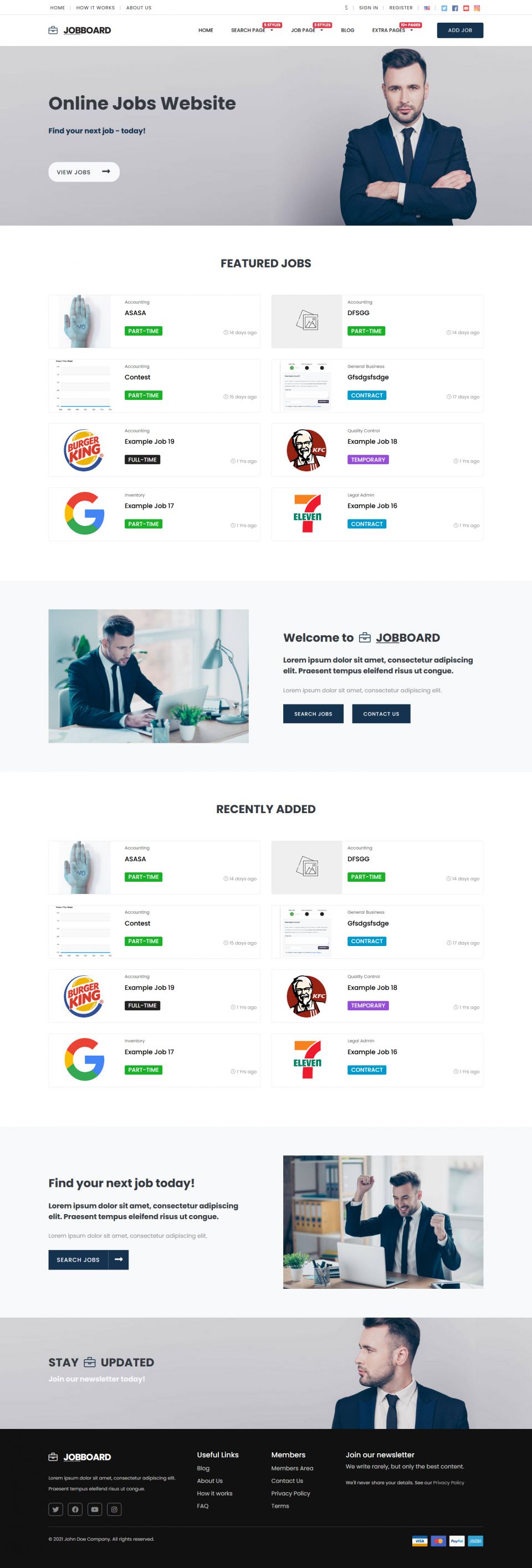 WordPress template PremiumPress Job Board