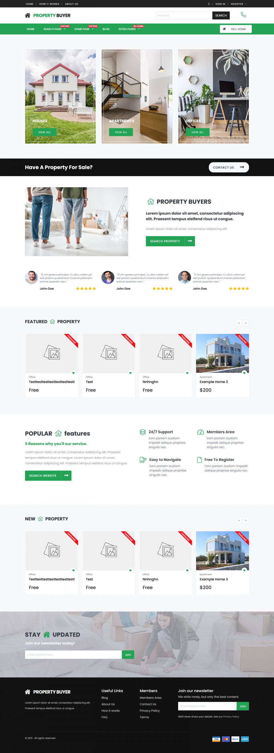 WordPress template PremiumPress Real Estate