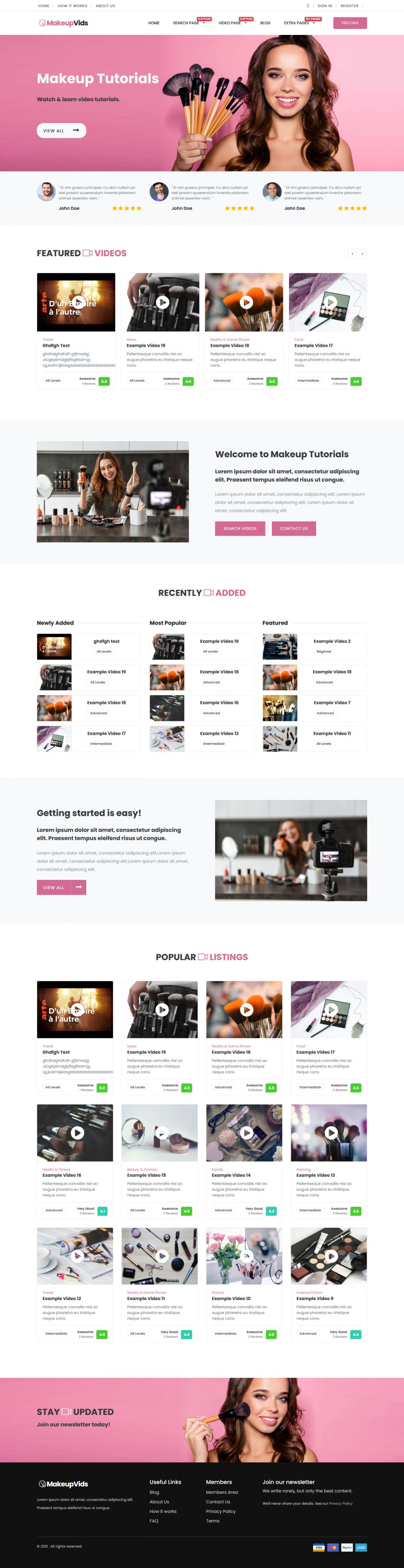 WordPress template PremiumPress Video