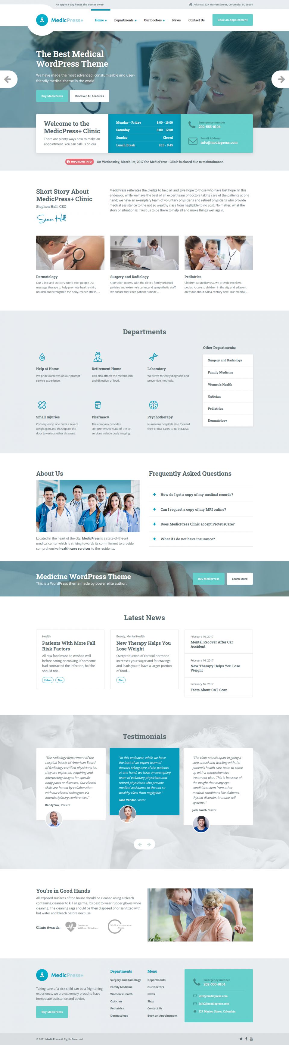 WordPress template ProteusThemes MedicPress