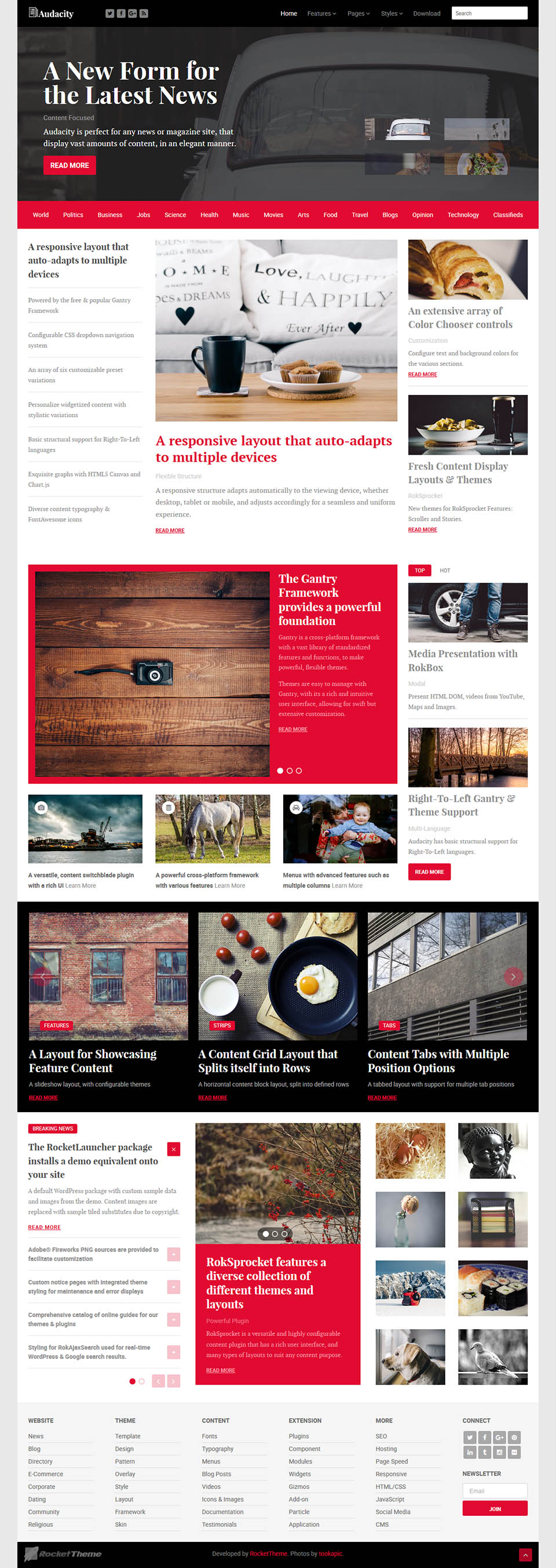 WordPress template RocketTheme Audacity