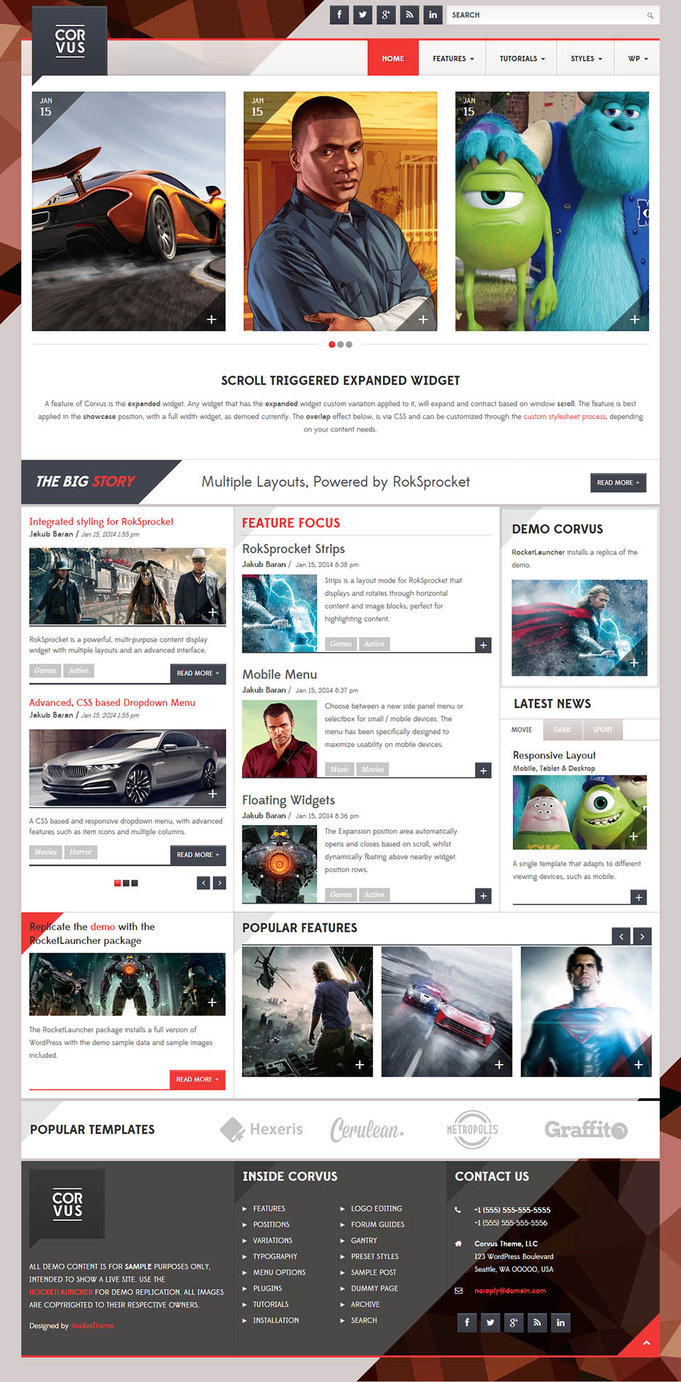 WordPress template RocketTheme Corvus