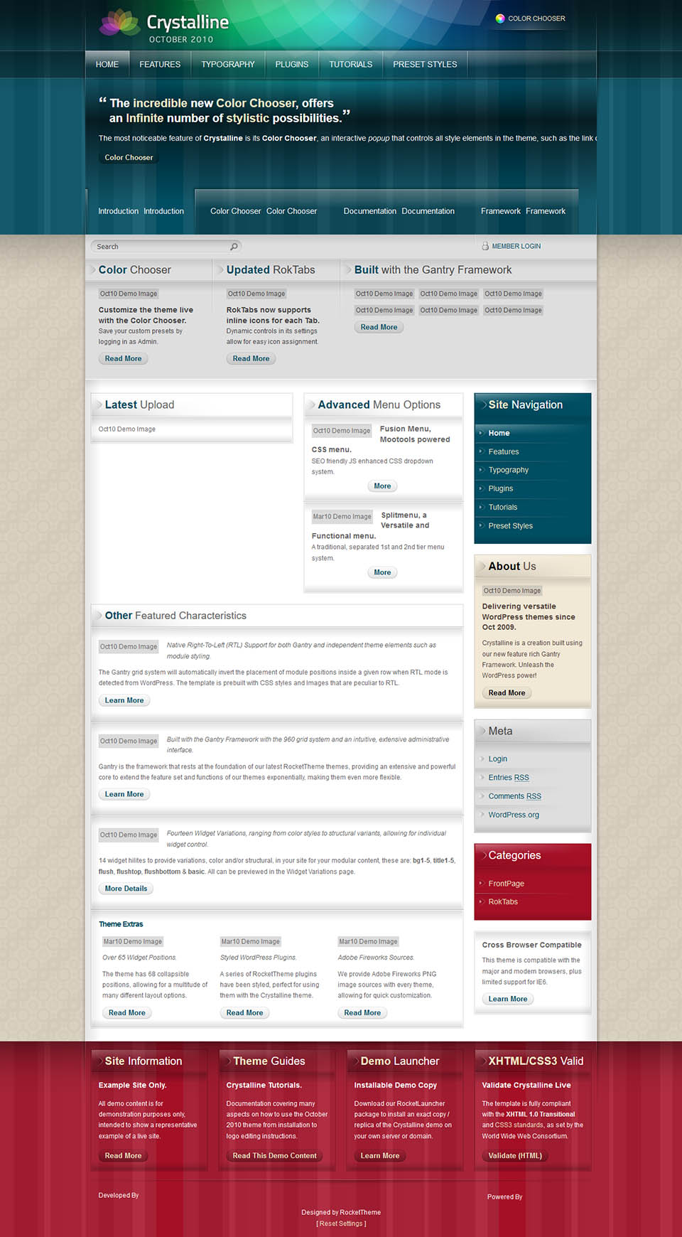 WordPress template RocketTheme Crystalline