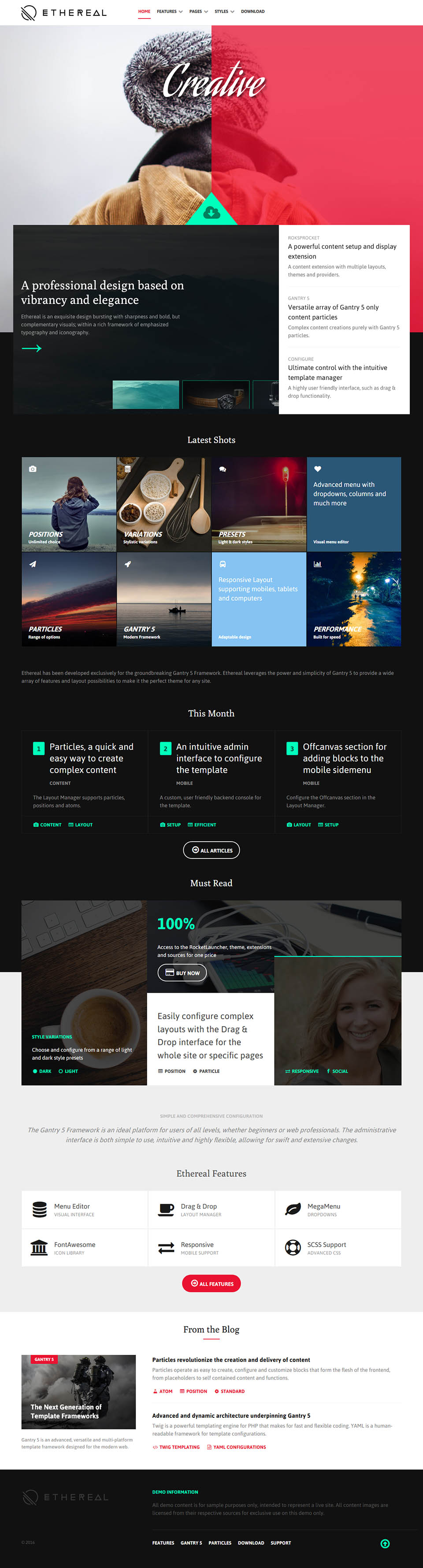 WordPress template RocketTheme Ethereal