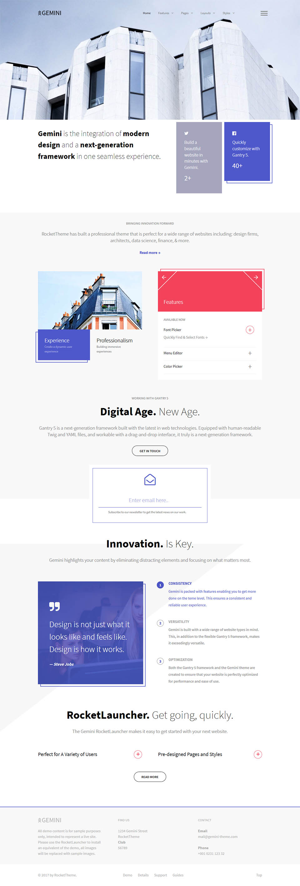 WordPress template RocketTheme Gemini