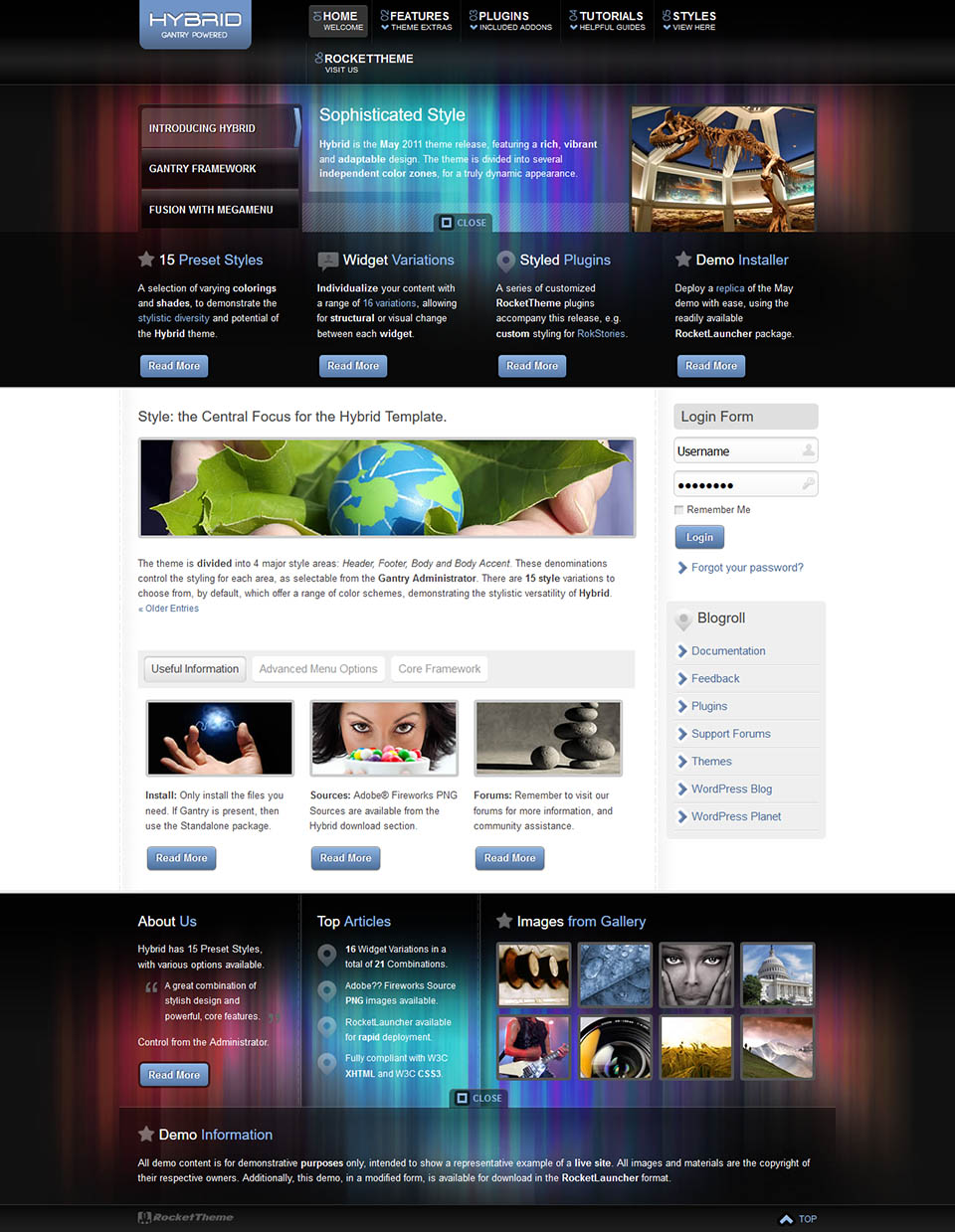 WordPress template RocketTheme Hybrid