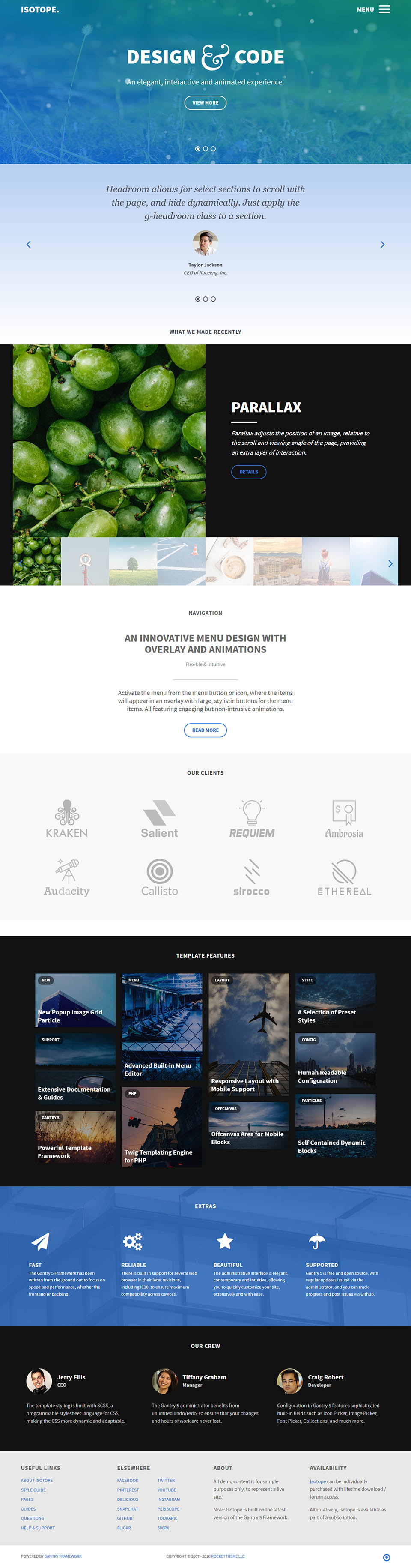 WordPress template RocketTheme Isotope