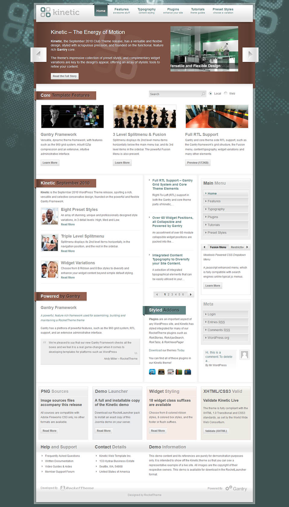 WordPress template RocketTheme Kinetic