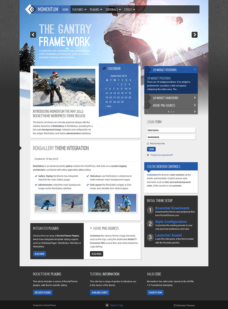 WordPress template RocketTheme Momentum