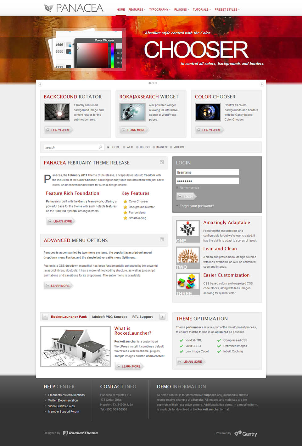 WordPress template RocketTheme Panacea