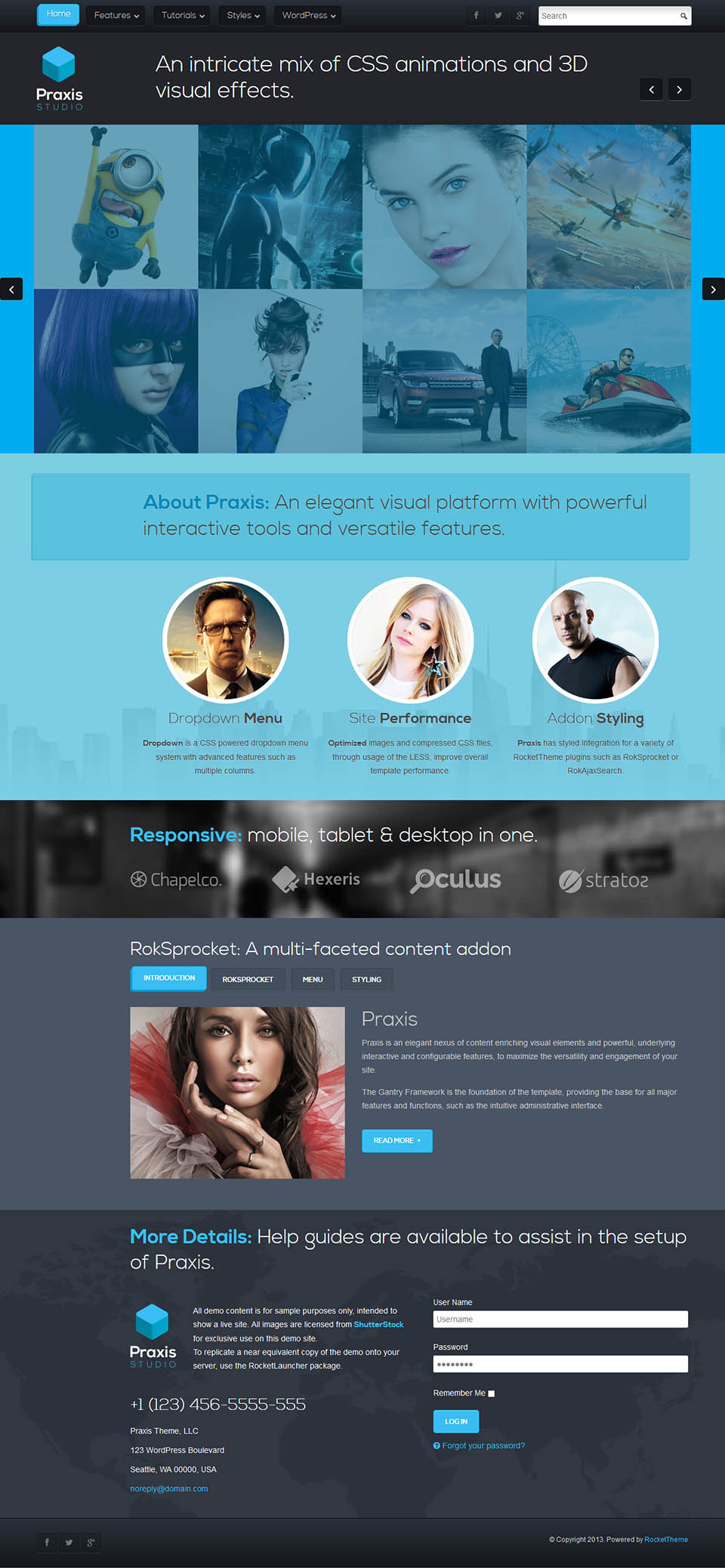 WordPress template RocketTheme Praxis
